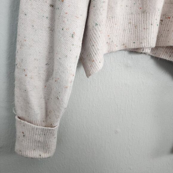 NWT Lumiere Confetti Speckled Wool Blend Dolman Sweater Pink Cream Long L - Picture 3 of 8